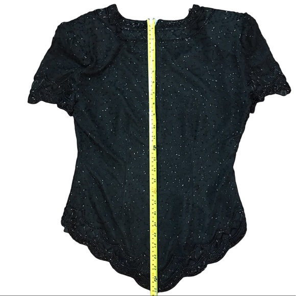 Vtg silk beaded short sleeve top India - Picture 11 of 11